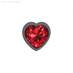 Cheeky Charms - Gunmetal Metal Butt Plug - Heart/Dark Red-French Quarter Lingerie Cheeky Charms - Gunmetal Metal Butt Plug - Heart/Dark Red-French Quarter Lingerie