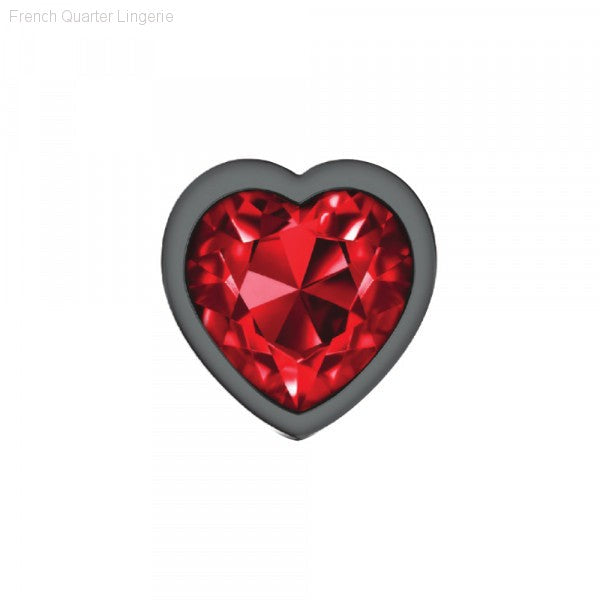 Cheeky Charms - Gunmetal Metal Butt Plug - Heart/Dark Red-French Quarter Lingerie Cheeky Charms - Gunmetal Metal Butt Plug - Heart/Dark Red-French Quarter Lingerie