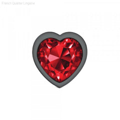 Cheeky Charms - Gunmetal Metal Butt Plug - Heart/Dark Red-French Quarter Lingerie Cheeky Charms - Gunmetal Metal Butt Plug - Heart/Dark Red-French Quarter Lingerie