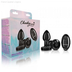 Cheeky Charms - Rechargeable Vibrating Metal Butt Plug with Remote Control - Black-French Quarter Lingerie Cheeky Charms - Rechargeable Vibrating Metal Butt Plug with Remote Control - Black-French Quarter Lingerie