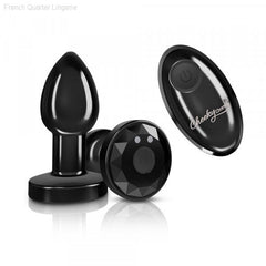 Cheeky Charms - Rechargeable Vibrating Metal Butt Plug with Remote Control - Black-French Quarter Lingerie Cheeky Charms - Rechargeable Vibrating Metal Butt Plug with Remote Control - Black-French Quarter Lingerie