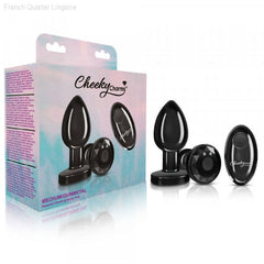 Cheeky Charms - Rechargeable Vibrating Metal Butt Plug with Remote Control - Black-French Quarter Lingerie Cheeky Charms - Rechargeable Vibrating Metal Butt Plug with Remote Control - Black-French Quarter Lingerie