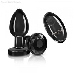 Cheeky Charms - Rechargeable Vibrating Metal Butt Plug with Remote Control - Black-French Quarter Lingerie Cheeky Charms - Rechargeable Vibrating Metal Butt Plug with Remote Control - Black-French Quarter Lingerie