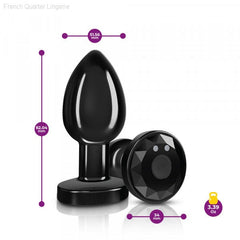 Cheeky Charms - Rechargeable Vibrating Metal Butt Plug with Remote Control - Black-French Quarter Lingerie Cheeky Charms - Rechargeable Vibrating Metal Butt Plug with Remote Control - Black-French Quarter Lingerie