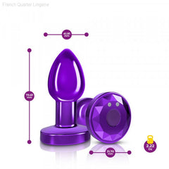 Cheeky Charms - Rechargeable Vibrating Metal Butt Plug With Remote Control - Purple Cheeky Charms - Rechargeable Vibrating Metal Butt Plug With Remote Control - Purple