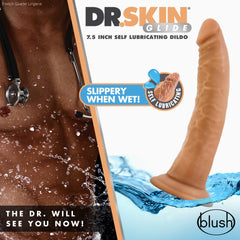 Dr. Skin Glide By Blush® | Realistic 7.5-Inch Long Self-Lubricating Dildo With Suction Cup Base-French Quarter Lingerie Dr. Skin Glide By Blush® | Realistic 7.5-Inch Long Self-Lubricating Dildo With Suction Cup Base-French Quarter Lingerie