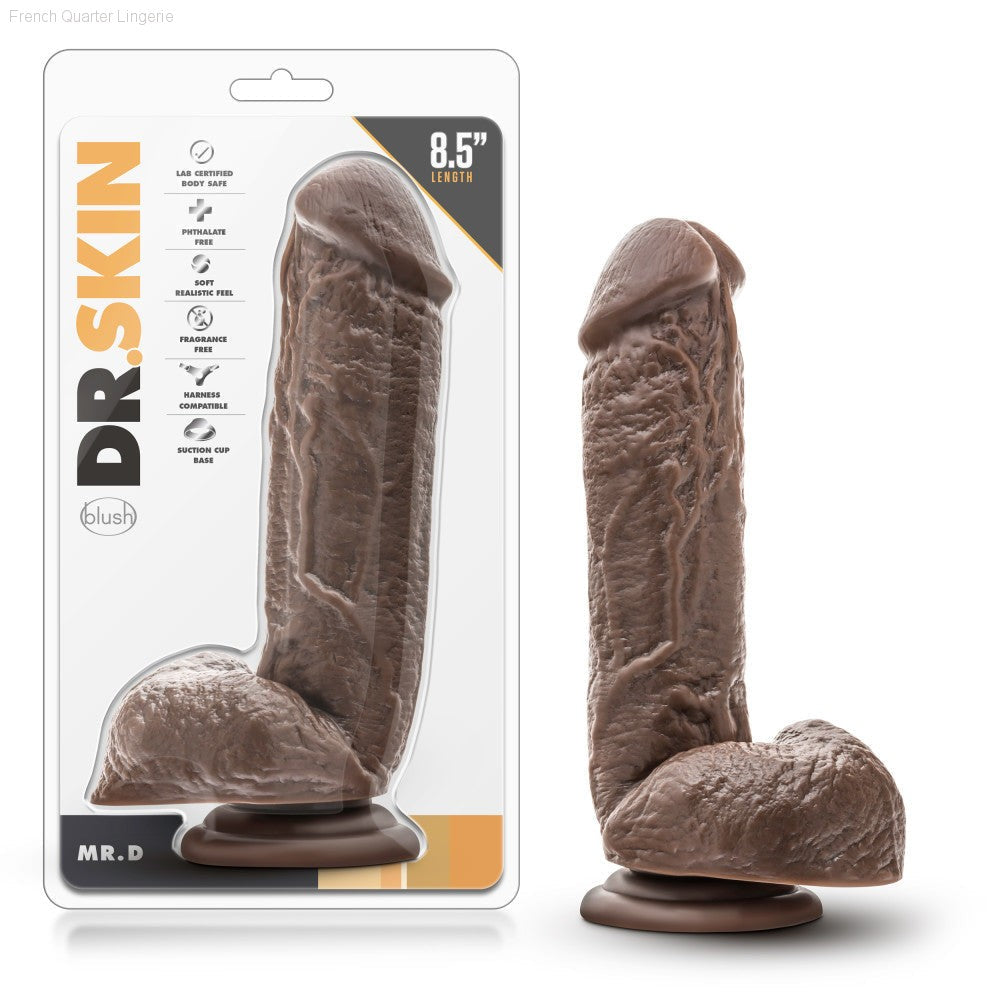 Dr. Skin By Blush® | Mr. D 8.5 Inch Long Dildo with Suction Cup & Balls-French Quarter Lingerie Dr. Skin By Blush® | Mr. D 8.5 Inch Long Dildo with Suction Cup & Balls-French Quarter Lingerie