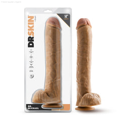 Dr. Skin By Blush® | Dr. Michael 14 Inch Long Dildo with Suction Cup & Balls-French Quarter Lingerie Dr. Skin By Blush® | Dr. Michael 14 Inch Long Dildo with Suction Cup & Balls-French Quarter Lingerie