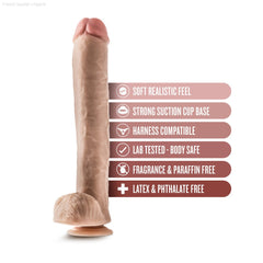 Dr. Skin By Blush® | Dr. Michael 14 Inch Long Dildo with Suction Cup & Balls-French Quarter Lingerie Dr. Skin By Blush® | Dr. Michael 14 Inch Long Dildo with Suction Cup & Balls-French Quarter Lingerie