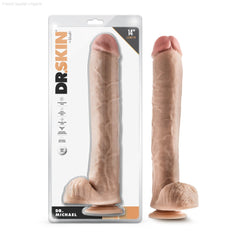 Dr. Skin By Blush® | Dr. Michael 14 Inch Long Dildo with Suction Cup & Balls-French Quarter Lingerie Dr. Skin By Blush® | Dr. Michael 14 Inch Long Dildo with Suction Cup & Balls-French Quarter Lingerie