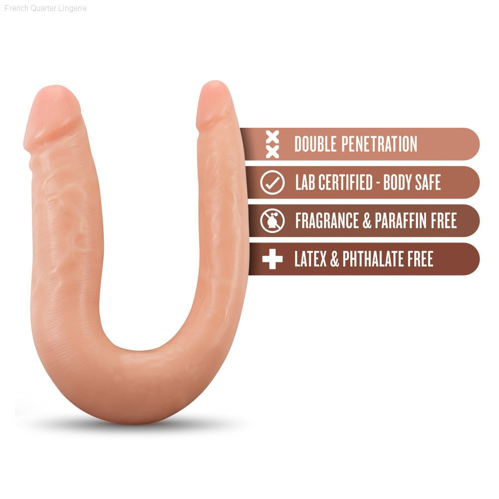 Dr. Skin By Blush® | Mini Double Dong 12.5-Inch Long Double Dildo With Suction Cup Base-French Quarter Lingerie Dr. Skin By Blush® | Mini Double Dong 12.5-Inch Long Double Dildo With Suction Cup Base-French Quarter Lingerie