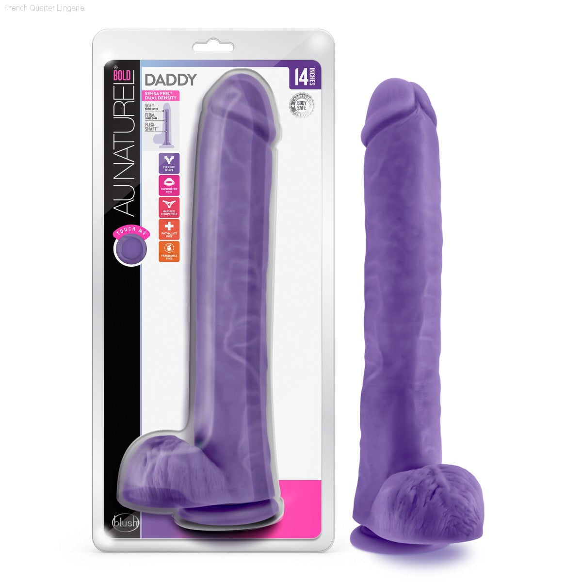 Blush Au Naturel Bold Daddy Realistic 14-Inch Long Dildo With Balls & Suction Cup Base-French Quarter Lingerie Blush Au Naturel Bold Daddy Realistic 14-Inch Long Dildo With Balls & Suction Cup Base-French Quarter Lingerie