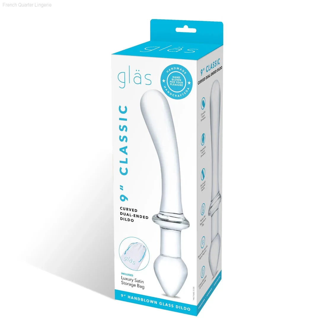 9" Classic Curved Dual-Ended Dildo-French Quarter Lingerie 9" Classic Curved Dual-Ended Dildo-French Quarter Lingerie
