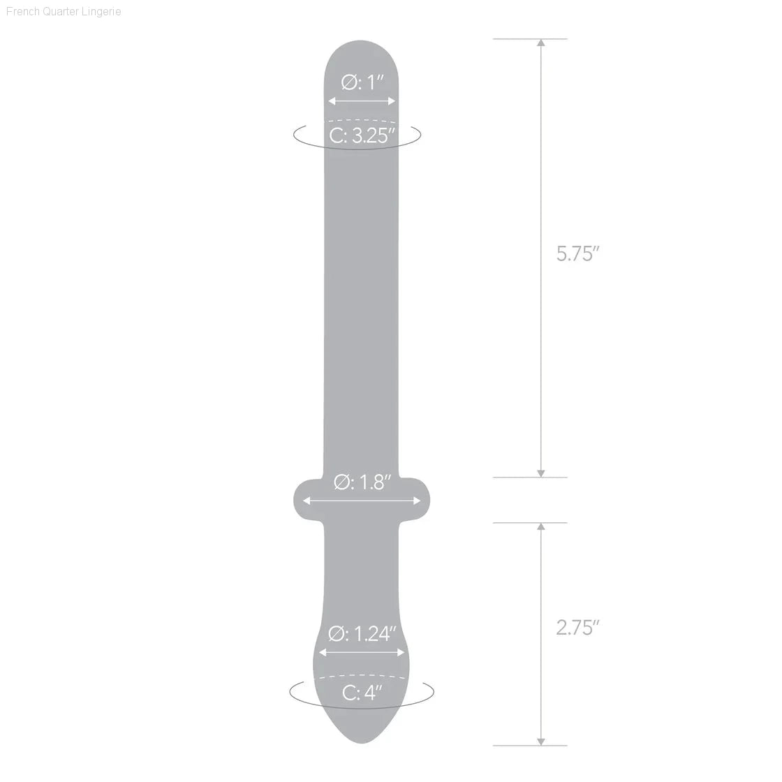 9.25" Classic Smooth Dual-Ended Dildo-French Quarter Lingerie 9.25" Classic Smooth Dual-Ended Dildo-French Quarter Lingerie