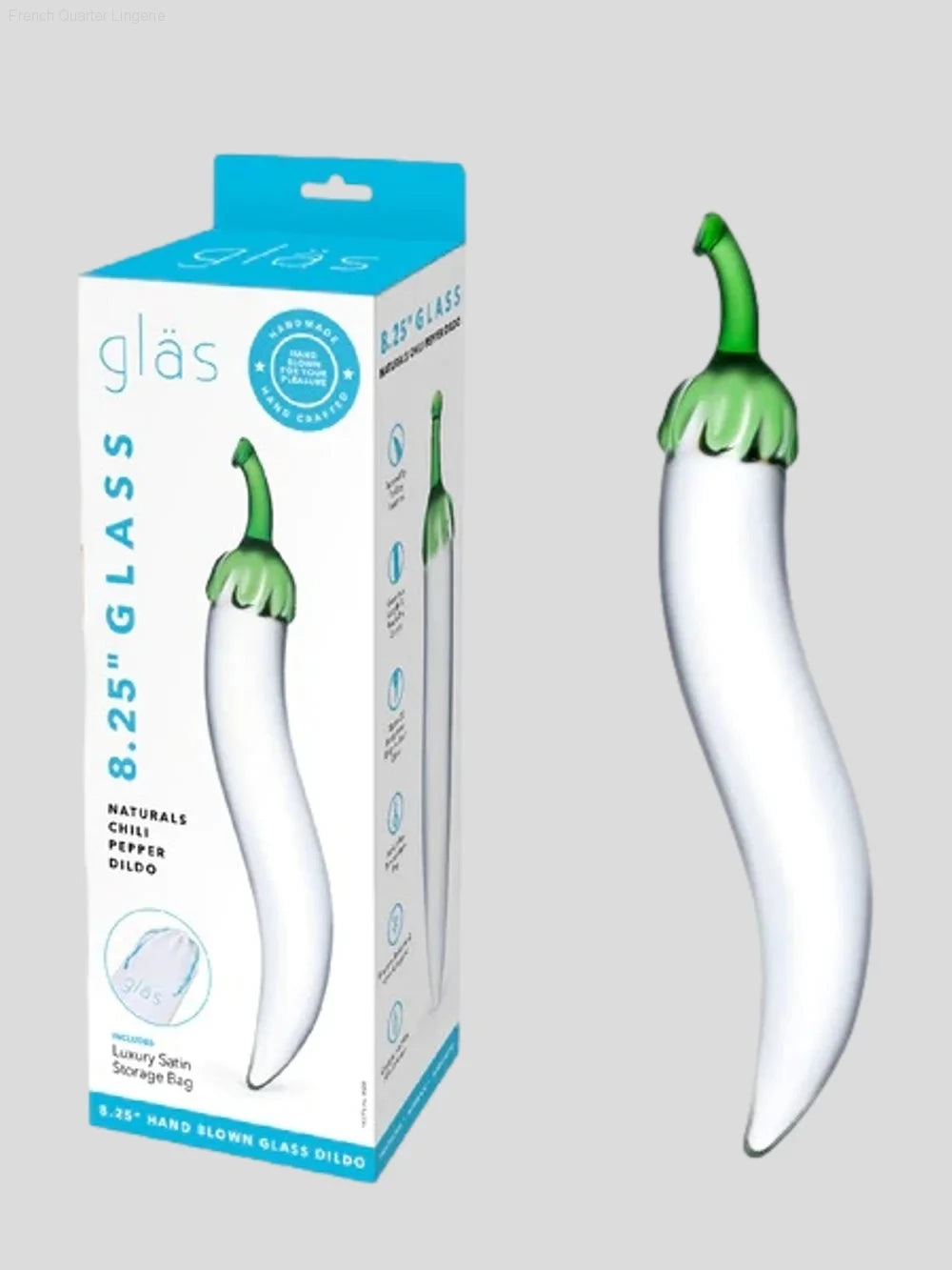 8.25” Naturals Chili Pepper Glass Dildo-French Quarter Lingerie 8.25” Naturals Chili Pepper Glass Dildo-French Quarter Lingerie