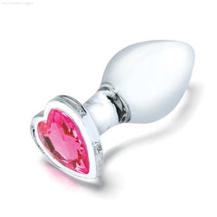 Heart Jeweled Glass Butt Plugs Set-French Quarter Lingerie Heart Jeweled Glass Butt Plugs Set-French Quarter Lingerie