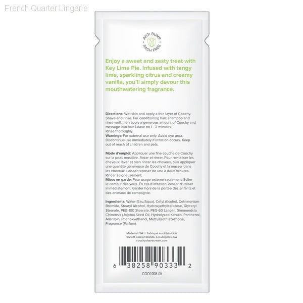 Coochy Shave Cream Key Lime Pie-French Quarter Lingerie Coochy Shave Cream Key Lime Pie-French Quarter Lingerie