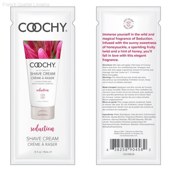 Coochy Oh So Smooth Shave Cream - Seduction-French Quarter Lingerie Coochy Oh So Smooth Shave Cream - Seduction-French Quarter Lingerie