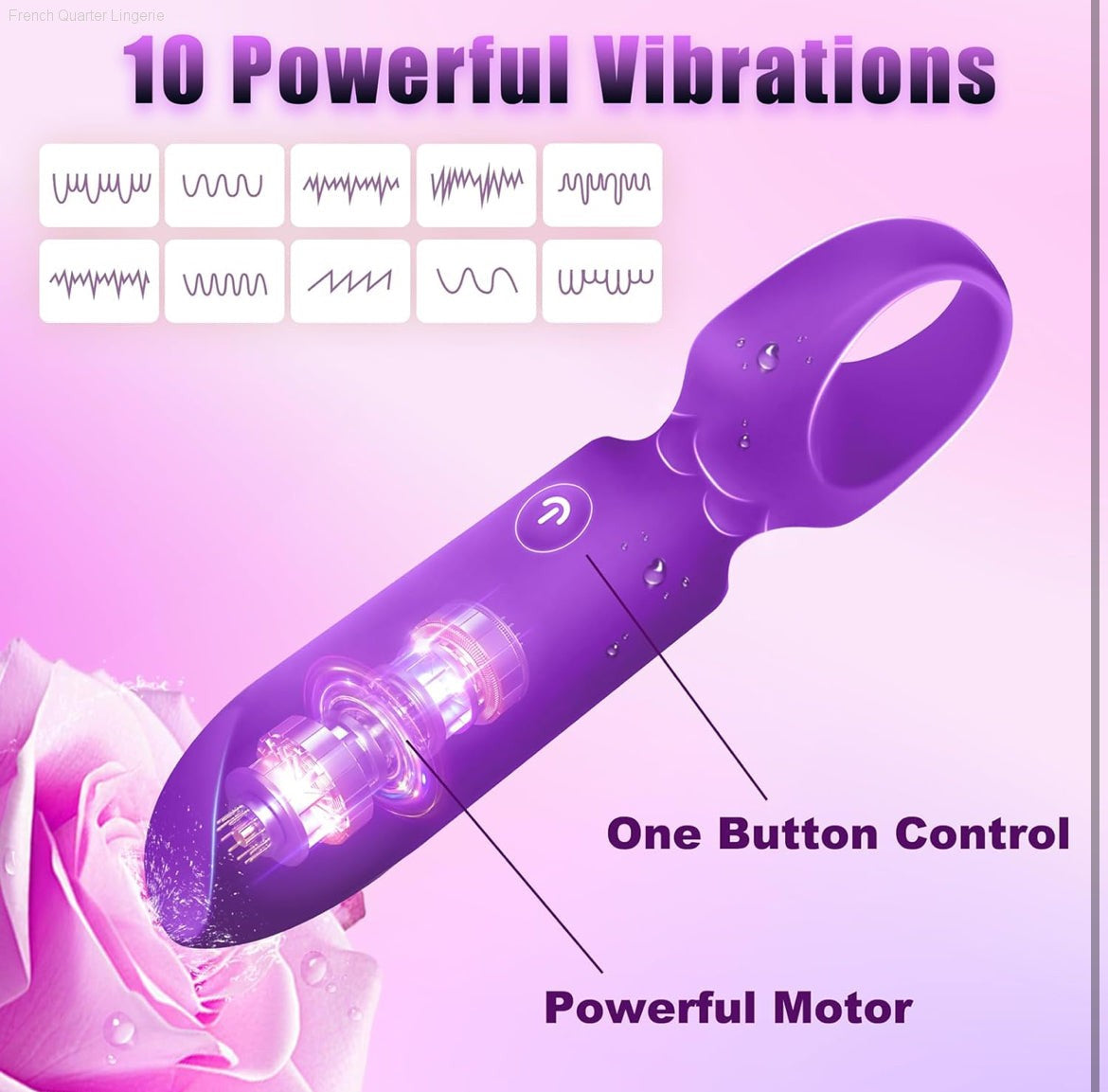 Bullet Clit Vibrator with Finger Hole-French Quarter Lingerie Bullet Clit Vibrator with Finger Hole-French Quarter Lingerie