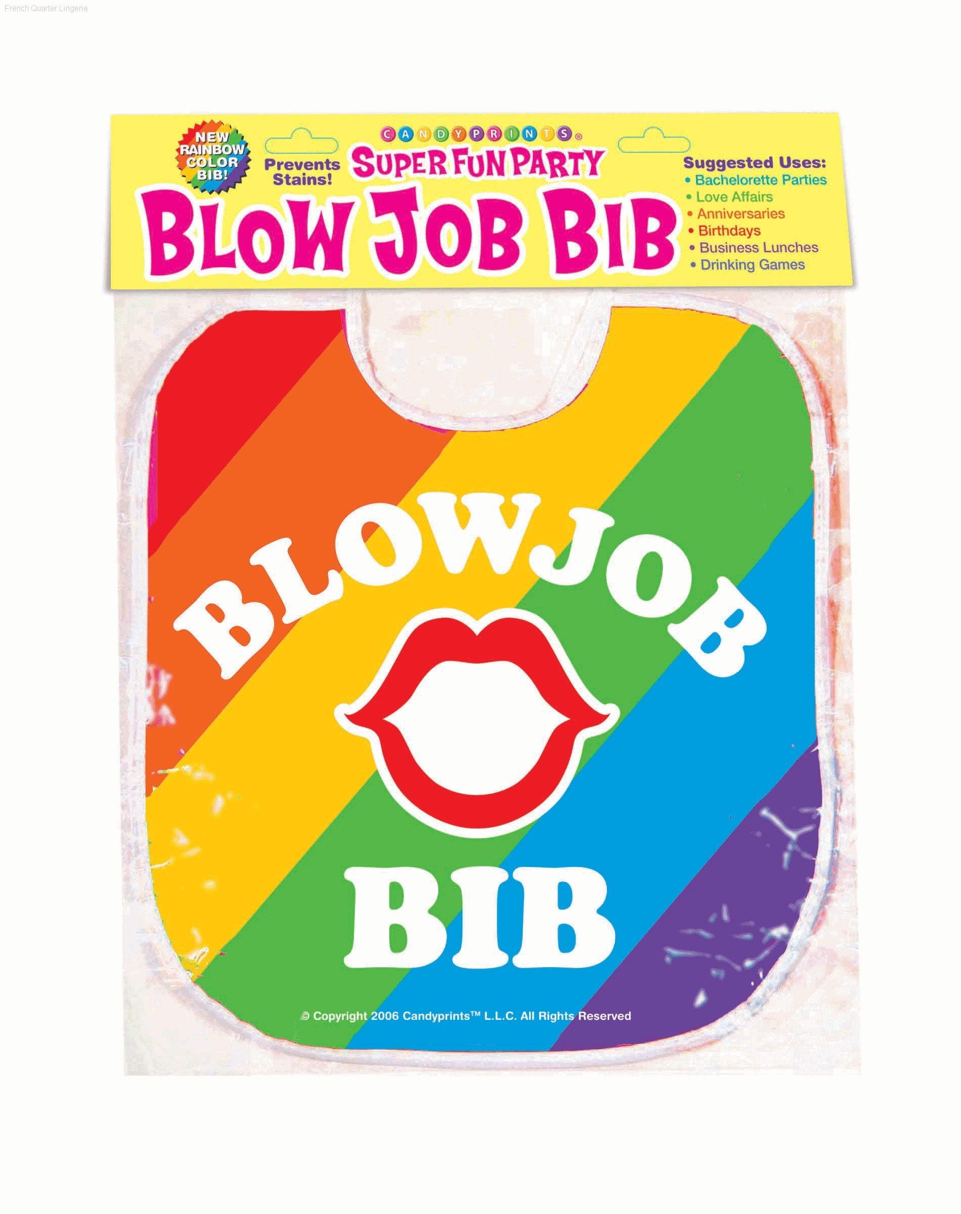 Blow Job Bib - Novelty Gag Gift-French Quarter Lingerie Blow Job Bib - Novelty Gag Gift-French Quarter Lingerie