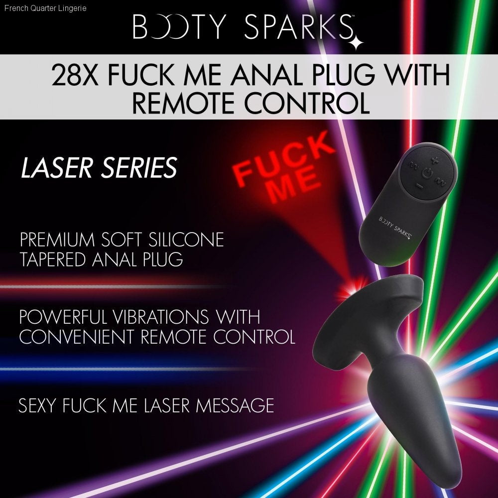 28X Laser Fuck Me Silicone Anal Plug with Remote Control - Small-French Quarter Lingerie 28X Laser Fuck Me Silicone Anal Plug with Remote Control - Small-French Quarter Lingerie