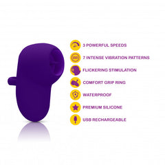 Kenley - Violet - Intense Flickering Finger Vibe With Comfort Grip Ring Kenley - Violet - Intense Flickering Finger Vibe With Comfort Grip Ring