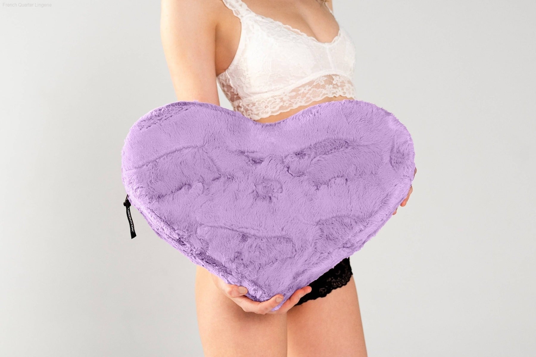 Heart Wedge with Faux Fur-French Quarter Lingerie Heart Wedge with Faux Fur-French Quarter Lingerie