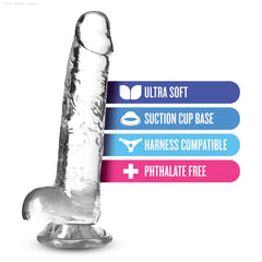 Naturally Yours Realistic 7-Inch Long Dildo With Balls & Suction Cup Base Naturally Yours Realistic 7-Inch Long Dildo With Balls & Suction Cup Base