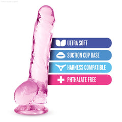 Naturally Yours Realistic 8-Inch Long Dildo With Balls & Suction Cup Base Naturally Yours Realistic 8-Inch Long Dildo With Balls & Suction Cup Base