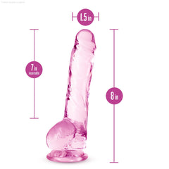 Naturally Yours Realistic 8-Inch Long Dildo With Balls & Suction Cup Base Naturally Yours Realistic 8-Inch Long Dildo With Balls & Suction Cup Base