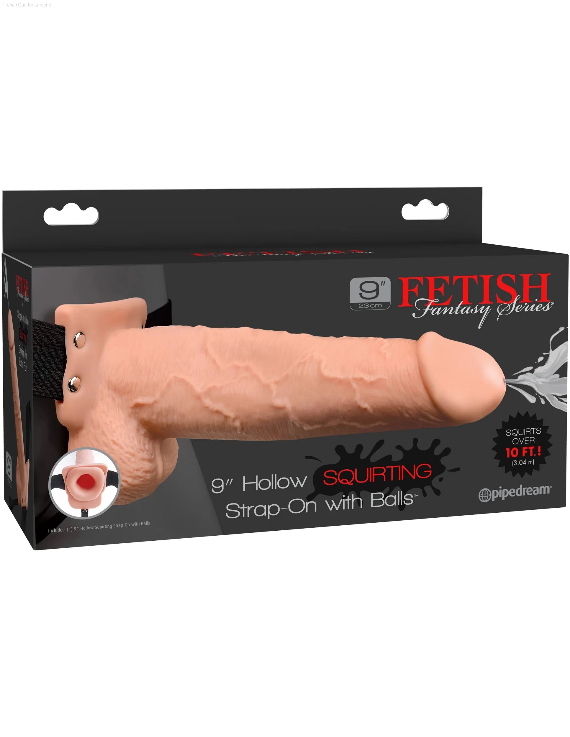 Fetish Fantasy Series - 9" Squirting Hollow Strap-On-French Quarter Lingerie Fetish Fantasy Series - 9" Squirting Hollow Strap-On-French Quarter Lingerie