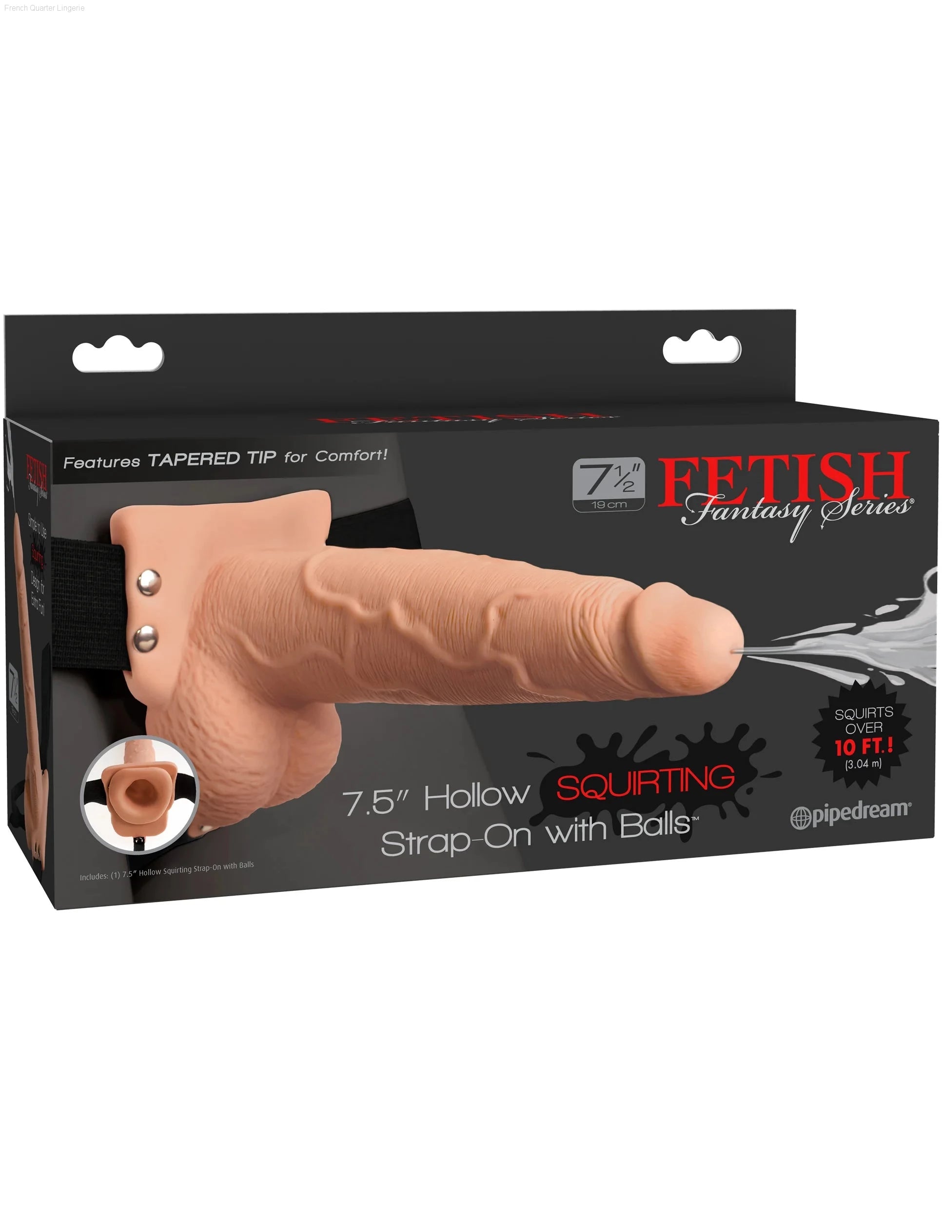 Fetish Fantasy Series - 7.5" Squirting Hollow Strap-On-French Quarter Lingerie Fetish Fantasy Series - 7.5" Squirting Hollow Strap-On-French Quarter Lingerie