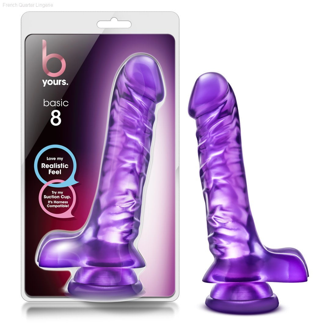 B Yours By Blush® | Basic 8 Realistic 9-Inch Long Dildo With Balls & Suction Cup Base-French Quarter Lingerie B Yours By Blush® | Basic 8 Realistic 9-Inch Long Dildo With Balls & Suction Cup Base-French Quarter Lingerie