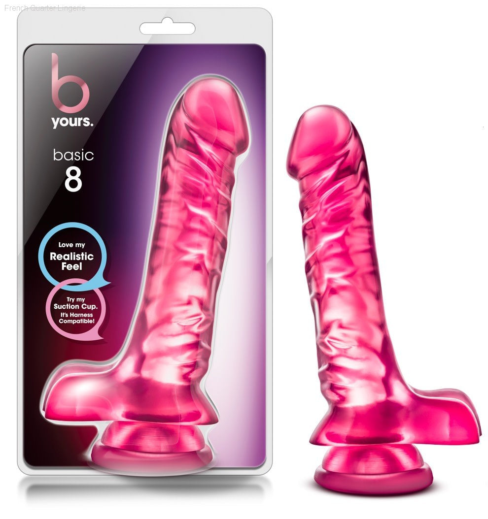 B Yours By Blush® | Basic 8 Realistic 9-Inch Long Dildo With Balls & Suction Cup Base-French Quarter Lingerie B Yours By Blush® | Basic 8 Realistic 9-Inch Long Dildo With Balls & Suction Cup Base-French Quarter Lingerie