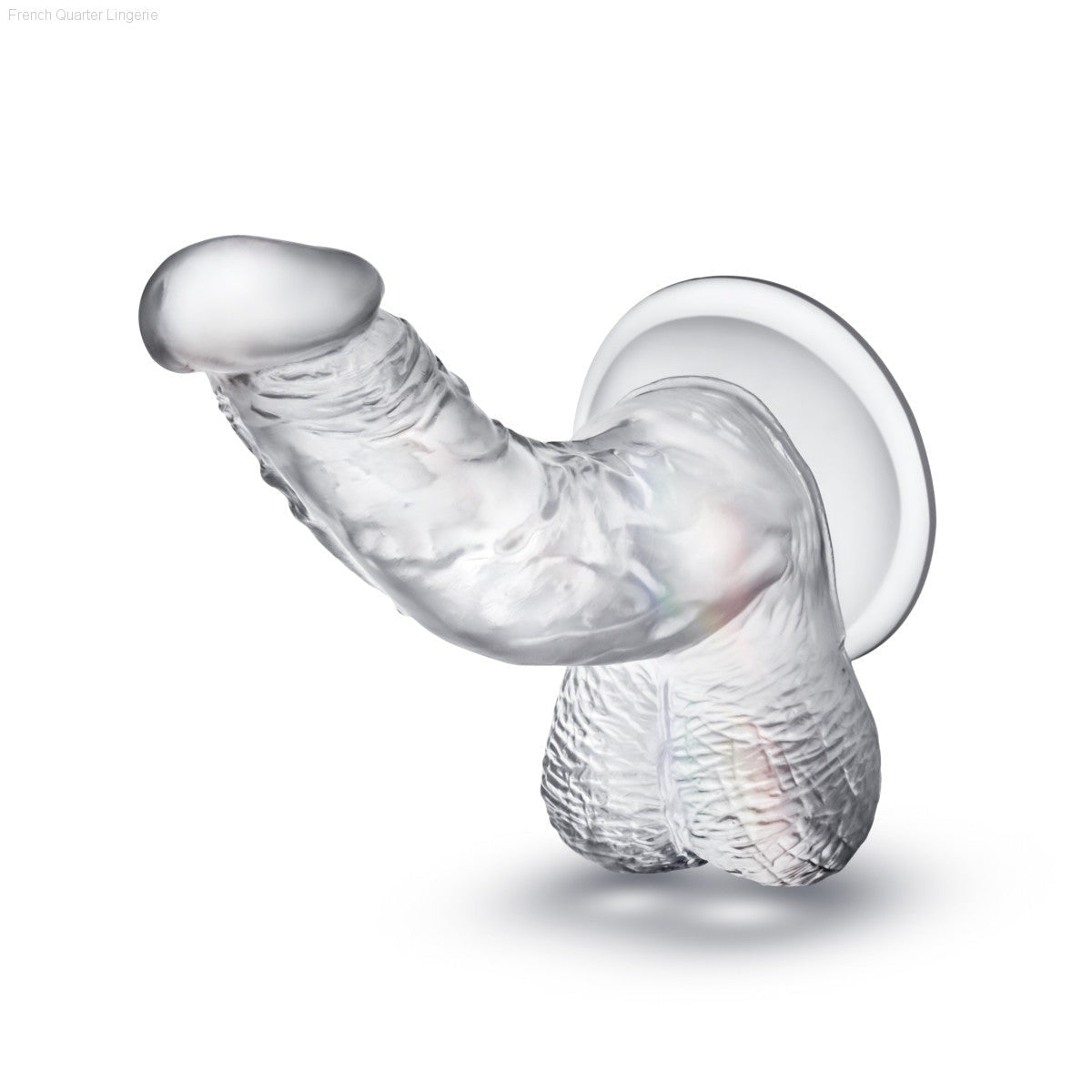 B Yours Diamond By Blush® | Sparkle Realistic G-Spot Clear 6.5-Inch Long Dildo With Balls & Suction Cup Base-French Quarter Lingerie B Yours Diamond By Blush® | Sparkle Realistic G-Spot Clear 6.5-Inch Long Dildo With Balls & Suction Cup Base-French Quarter Lingerie
