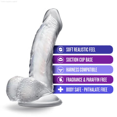 B Yours Diamond By Blush® | Sparkle Realistic G-Spot Clear 6.5-Inch Long Dildo With Balls & Suction Cup Base-French Quarter Lingerie B Yours Diamond By Blush® | Sparkle Realistic G-Spot Clear 6.5-Inch Long Dildo With Balls & Suction Cup Base-French Quarter Lingerie