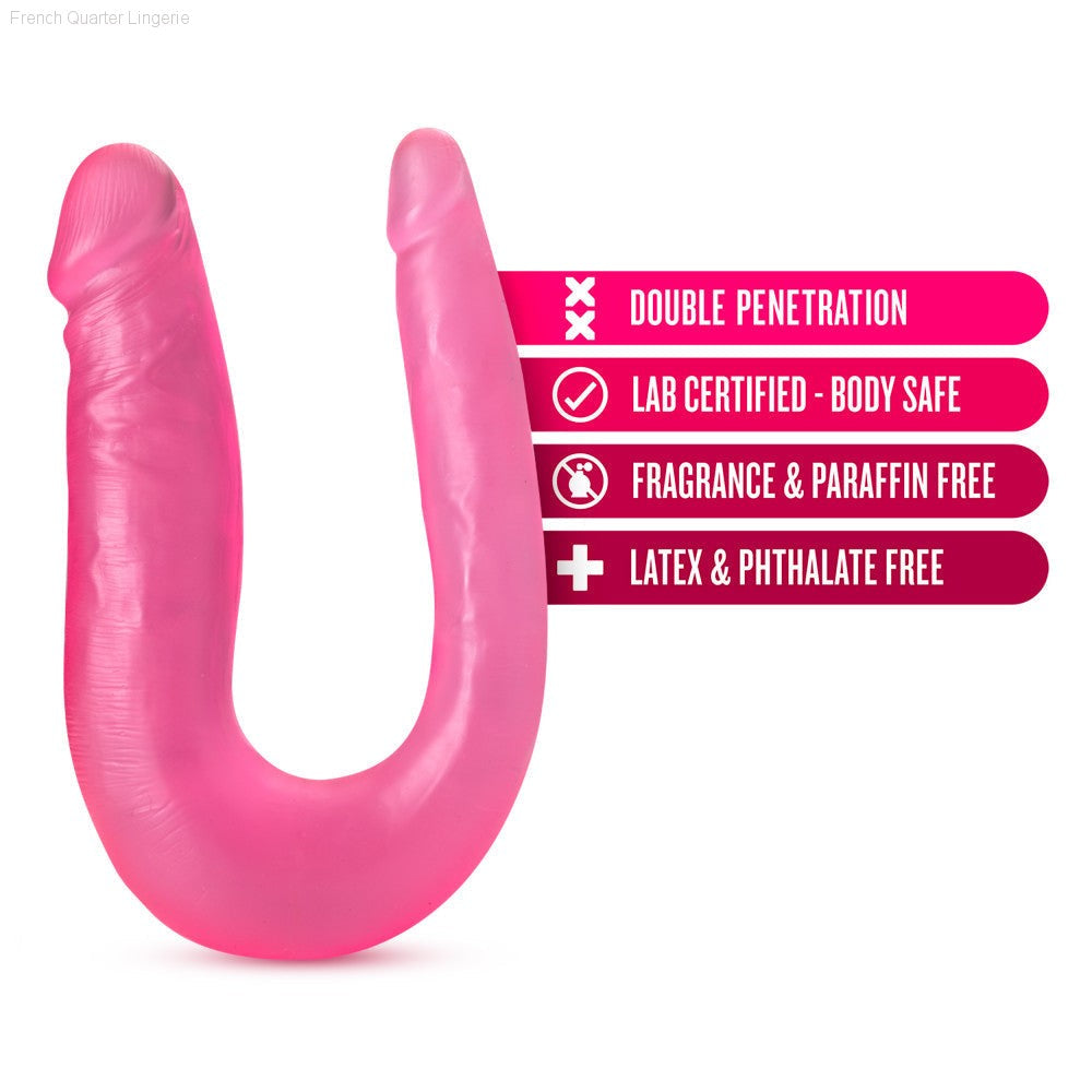 B Yours By Blush® | Sweet U-Shaped Double Sided Pink 12.5-Inch Long Double Dildo-French Quarter Lingerie B Yours By Blush® | Sweet U-Shaped Double Sided Pink 12.5-Inch Long Double Dildo-French Quarter Lingerie