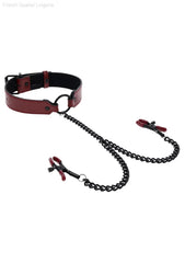 Saffron Collar with Nipple Clamps Saffron Collar with Nipple Clamps