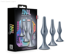 Butt Plugs - Anal Adventures Matrix | The Genesis Plug Kit: 3 Progressing Smooth Tapered Butt Plug Kit In Stellar Silver | With Stayput™ Technology & AnchorTech™ Base Butt Plugs - Anal Adventures Matrix | The Genesis Plug Kit: 3 Progressing Smooth Tapered Butt Plug Kit In Stellar Silver | With Stayput™ Technology & AnchorTech™ Base