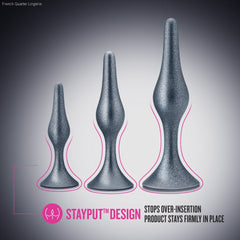 Anal Adventures Matrix | The Genesis Plug Kit: 3 Progressing Smooth Tapered Butt Plug Kit in Stellar Silver | With Stayput™ Technology & AnchorTech™ Base-French Quarter Lingerie Anal Adventures Matrix | The Genesis Plug Kit: 3 Progressing Smooth Tapered Butt Plug Kit in Stellar Silver | With Stayput™ Technology & AnchorTech™ Base-French Quarter Lingerie