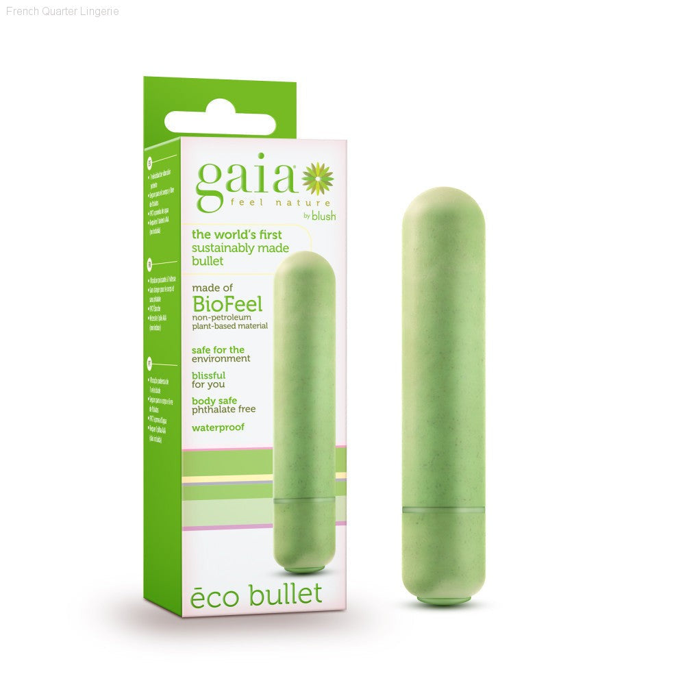 Gaia By Blush® | Eco Bullet: Plant-Based 3.5” Smooth Waterproof Bullet Vibrator - Made from Sustainable BioFeel™-French Quarter Lingerie Gaia By Blush® | Eco Bullet: Plant-Based 3.5” Smooth Waterproof Bullet Vibrator - Made from Sustainable BioFeel™-French Quarter Lingerie