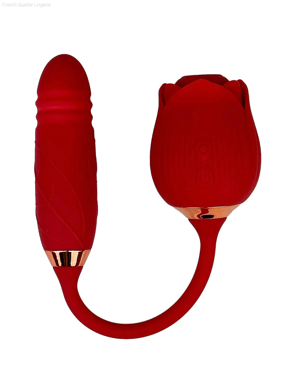 "Suction" Rose Vibrator with Thrusting Tail-French Quarter Lingerie "Suction" Rose Vibrator with Thrusting Tail-French Quarter Lingerie
