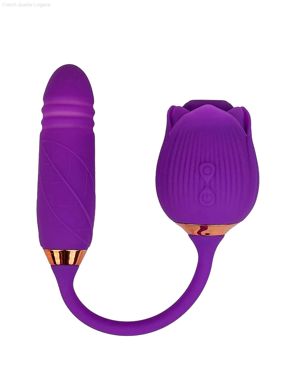 "Suction" Rose Vibrator with Thrusting Tail-French Quarter Lingerie "Suction" Rose Vibrator with Thrusting Tail-French Quarter Lingerie