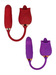"Licking" Rose Vibrator with Thrusting Tail | Sexual Desires-French Quarter Lingerie "Licking" Rose Vibrator with Thrusting Tail | Sexual Desires-French Quarter Lingerie