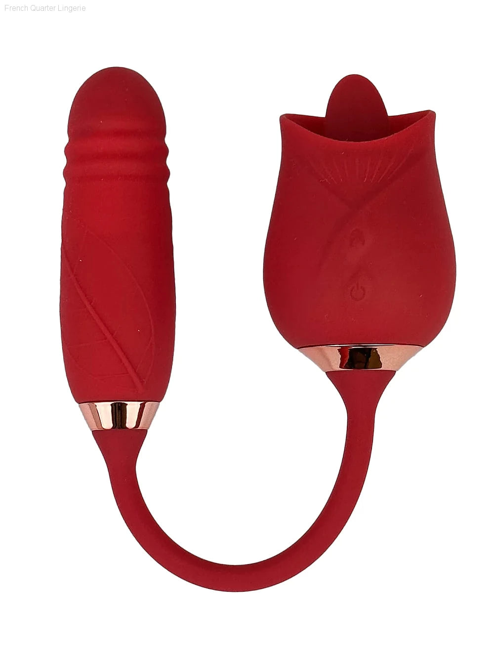 "Licking" Rose Vibrator with Thrusting Tail | Sexual Desires-French Quarter Lingerie "Licking" Rose Vibrator with Thrusting Tail | Sexual Desires-French Quarter Lingerie