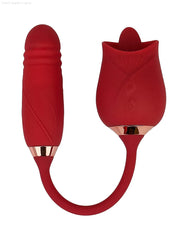 "Licking" Rose Vibrator with Thrusting Tail | Sexual Desires-French Quarter Lingerie "Licking" Rose Vibrator with Thrusting Tail | Sexual Desires-French Quarter Lingerie