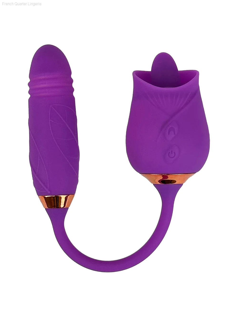 "Licking" Rose Vibrator with Thrusting Tail | Sexual Desires-French Quarter Lingerie "Licking" Rose Vibrator with Thrusting Tail | Sexual Desires-French Quarter Lingerie
