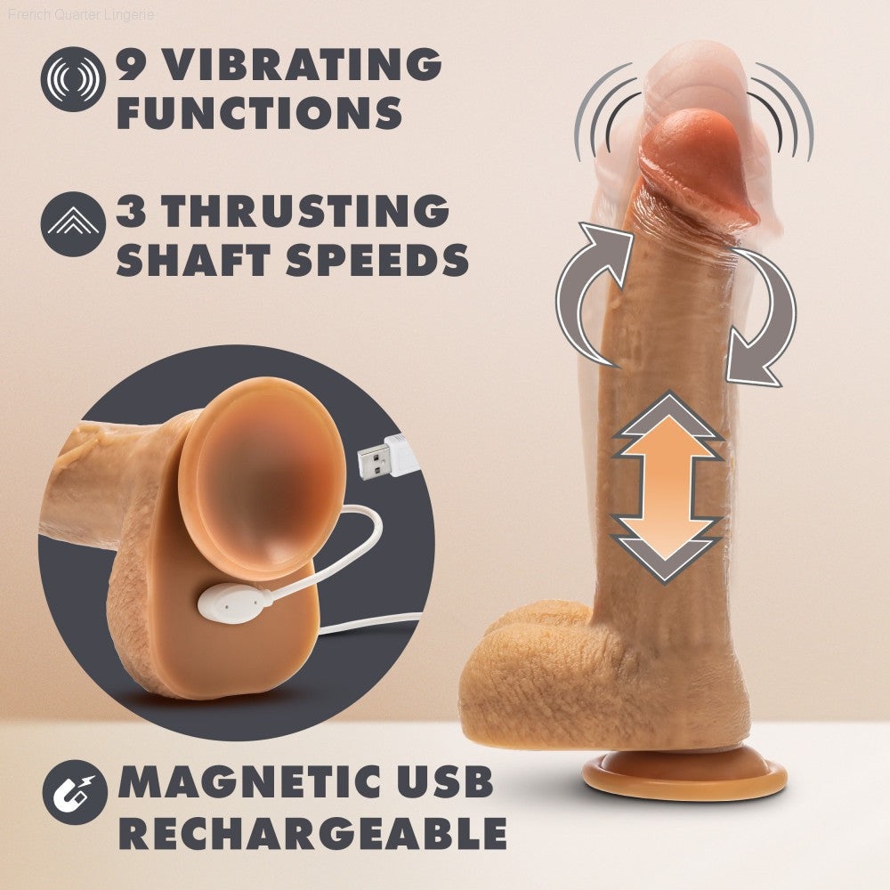 Dr. Skin Silicone By Blush® | Dr. Phillips 9 Inch Vibrating And Thrusting Dildo – Soft Liquid Silicone Realistic Penis With Wireless Remote Control-French Quarter Lingerie Dr. Skin Silicone By Blush® | Dr. Phillips 9 Inch Vibrating And Thrusting Dildo – Soft Liquid Silicone Realistic Penis With Wireless Remote Control-French Quarter Lingerie