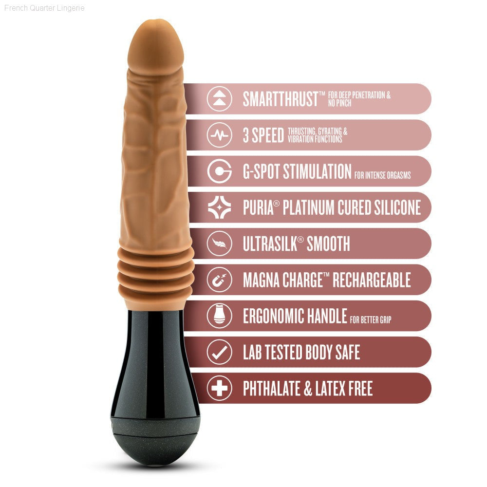 Dr. Skin Silicone By Blush® | Dr. Arthur Large 10.5 Inch Vibrating, Gyrating And Thrusting Dildo in Tan – Made With Puria® Platinum Cured Silicone-French Quarter Lingerie Dr. Skin Silicone By Blush® | Dr. Arthur Large 10.5 Inch Vibrating, Gyrating And Thrusting Dildo in Tan – Made With Puria® Platinum Cured Silicone-French Quarter Lingerie