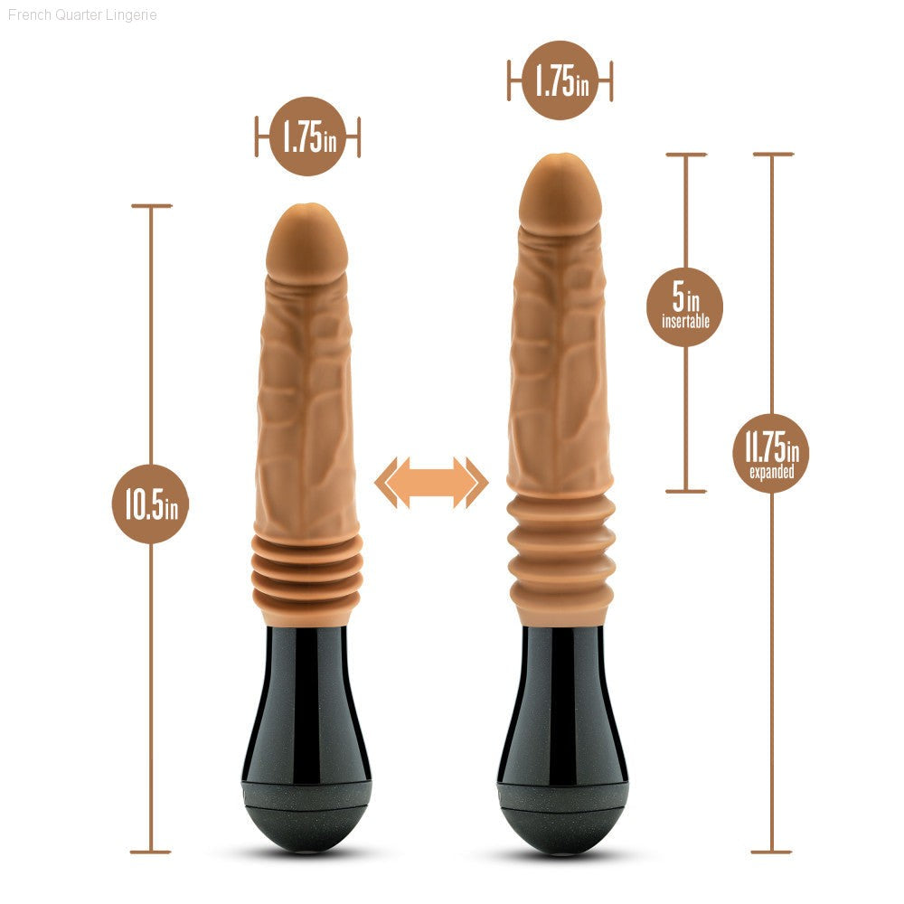 Dr. Skin Silicone By Blush® | Dr. Arthur Large 10.5 Inch Vibrating, Gyrating And Thrusting Dildo in Tan – Made With Puria® Platinum Cured Silicone-French Quarter Lingerie Dr. Skin Silicone By Blush® | Dr. Arthur Large 10.5 Inch Vibrating, Gyrating And Thrusting Dildo in Tan – Made With Puria® Platinum Cured Silicone-French Quarter Lingerie